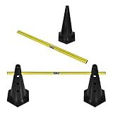 Kit Barreiras De Salto Com Cone 50cm Muvin 3 Unidades Ajustável Para 7cm 14cm Ou 19cm Desmontável Treinamento Funcional Agilidade Impulsão Velocidade Resistente Durável Boa Estabilidade
