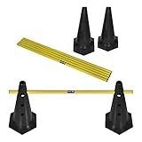 Kit Barreiras De Salto Com Cone 50cm Muvin 6 Unidades Ajustável Para 7cm 14cm Ou 19cm Desmontável Treinamento Funcional Agilidade Impulsão Velocidade Resistente Durável Boa Estabilidade