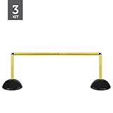 Kit Barreiras De Salto De Plástico 32cm 3 Unidades Preto Amarelo Muvin