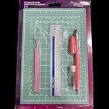 Kit Base De Corte A5 22x15cm Regua 15cm Estilete De Precisao Pinca Rosa 