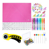 Kit Base De Corte Rosa 60x45 Régua 5x60 Cm Cortador 45mm