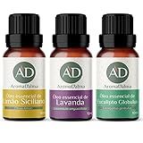KIT BÁSICO DE AROMATERAPIA 3 Óleos Essenciais 100 Puros Lavanda Limão E Eucalipto Ideal Para Difusor Aromaterapia E Cuidados Com O Corpo Aroma D Alma