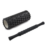 Kit Bastão Massagem E Rolo Liberação Foam Roller Miofascial