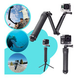 Kit Bastao Retrátil Selfie Gopro Hero 7 6 5 4 3 Tripé 3 Way