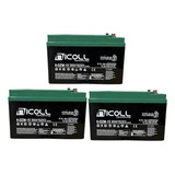 Kit Bateria 3un 15ah 12v Bike Elétrica 6 dzm 15 Original