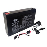 Kit Bateria 6v 8 5ah Carregador Chicote Moto Elétrica