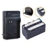 Kit Bateria Np f750 F770 Carregador Led 4400mah Yn300 Yn360