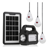 Kit Bateria Portátil Recarregável Painel Solar Lanterna Led