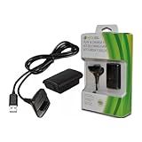 Kit Bateria Recarregável Para Controle Manete Joystick Sem Fio Xbox 360 - Cabo Usb Carregador Incluso