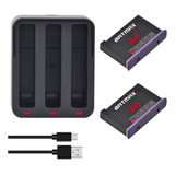 Kit Batmax 2 Ba teria   Carregador Insta360 X4 C  Nfe