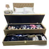Kit Baú Com Gaveta E Cabeceira Estofada Queen Painel 1 60m