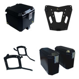 Kit Baú Traseiro Lateral Alumínio Preto Honda Cb500x suporte