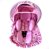 Kit Bebê Conforto Estampado Babado Capa Redutor Capota 5 Pçs