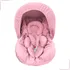 Kit Bebê Conforto Rosa Bebe Capa Apoio Corpo Capota 5 Peças