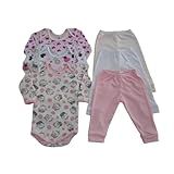 Kit Bebê Conjunto 3 Body 3 Mijão Canelado Menina E Menino Manga Longa Menina RN 