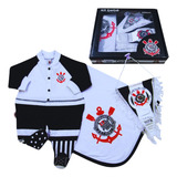 Kit Bebê Corinthians Com Manta E Flâmula Oficial
