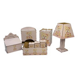 Kit Bebe Kit Higiene Bebe Adesivado Rosa Em Mdf Adesivado