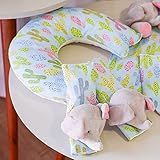 Kit Bebê Travesseiro Almofada Pescoço E Protetor De Cinto Bebê E Infantil Elefante Cactos Azul E Rosa