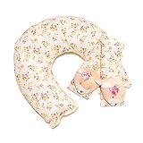 Kit Bebê Travesseiro Almofada Pescoço E Protetor De Cinto Bebê E Infantil Ursa Floral Lilás E Rosa