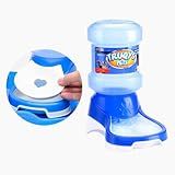 Kit Bebedouro Automático Pet 2L Para Cães Gatos Cachorro Caes Pequeno Médio Porte E Adaptador De Pelos Longos Não Molha Água Sempre Fresca E Limpa Fonte Galão Pote Vasilha Animais De Estimação Azul