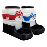 Kit Bebedouro Comedouro Automatico Cachorro Gato Prático 3lt Cor Preto