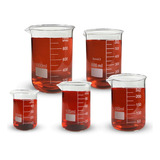 Kit Becker Bequer Vidro Graduado 50 100 250 600 E 1000ml