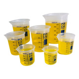 Kit Béquer Pástico 7 Pcs 50 100 150 250 400 600 1000ml