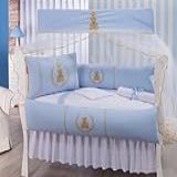 Kit Berço 10 Peças Saia Para Berço Padrão E Americano Essence Menino Menina Urso Enc Azul Claro 