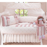 Kit Berço Completo Enxovalnet 11pçs Menina Azul Rosa 130x70