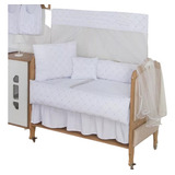 Kit Berço Imperial Bebê Menina Menino Branco Com Saia 11 Pçs