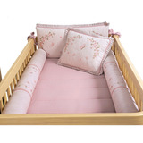 Kit Berço Menina Florata Rose Premium 100 Algodão 9 Peças