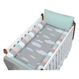 Kit Berço Tricot Nuvem Verde Água 5 Peças Batistela Baby