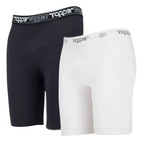 Kit Bermuda Compressão Térmicas Topper 2 Unid Branco preto