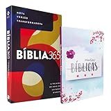 Kit Bíblia 365 Com Quadros NVT Caderno Minhas Anotações Bíblicas Aquarela