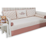 Kit Bicama Fiori Floral Rosê 6 Peças,cama Baba Menina