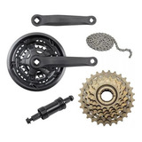 Kit Bicicleta Pedivela Catraca Corrente Mov Central 18 Velo