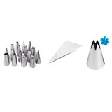 Kit Bico 1 M 16 Bicos Pçs Inox Grandes 5 Sacos M