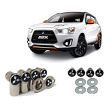 Kit Bico Pneu Antifurto Cromado Parafuso Placa Mitsubishi