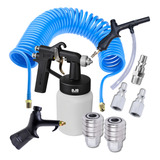 Kit Bicos De Ar Mangueira Espiral 10 Mt Para Compressor