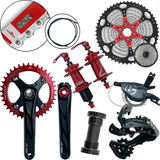 Kit Bike Absolute Prime 12v Mtb K7 11x50 Cubo 36f Vermelho