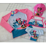 Kit Biquini Infantil Blusa Proteção Solar Boné 4 Peças