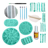 Kit Biscuit Iniciante Moldes De Silicone Ferramentas Complet