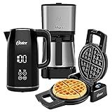 Kit Black Inox Oster Cafeteira Chaleira Digital E Máquina De Waffle 220V