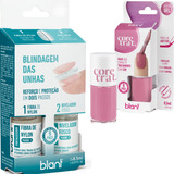 Kit Blindagem Das Unha Blant   Esmalte Tratamento Cor Rosa  