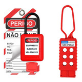 Kit Bloqueio Eletricista Nr10 Nr12 Garra cadeado cartão Id