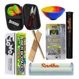 Kit Blunt Mocó Tesoura Cuia Bolador Seda Piteira Slick Case