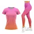 Kit Blusa Feminina Academia Dry Degrade Calça Legging Fitnes