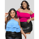 Kit Blusa Feminina Cropped