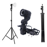 Kit Bocal Para Lâmpada Padrão E27 E Suporte Tripé Pedestal Cor Da Estrutura Preto 110v 220v