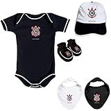 Kit Body- Pantufa- Boné E Babador Corinthians Timão Torcida Baby -GG-